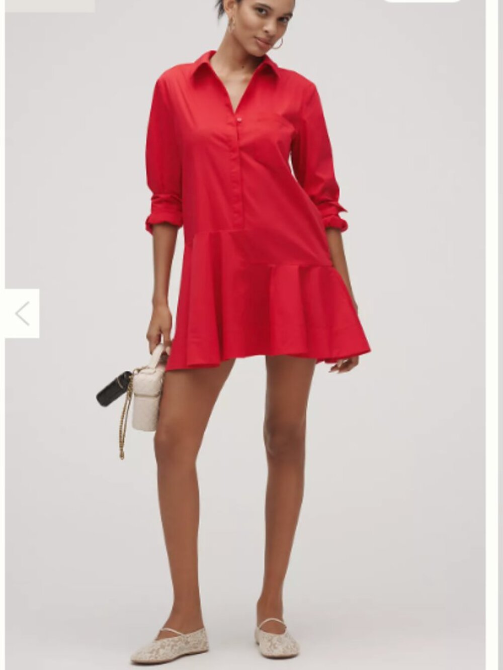 English Factory Long-Sleeve Mini Shirt Dress - xs